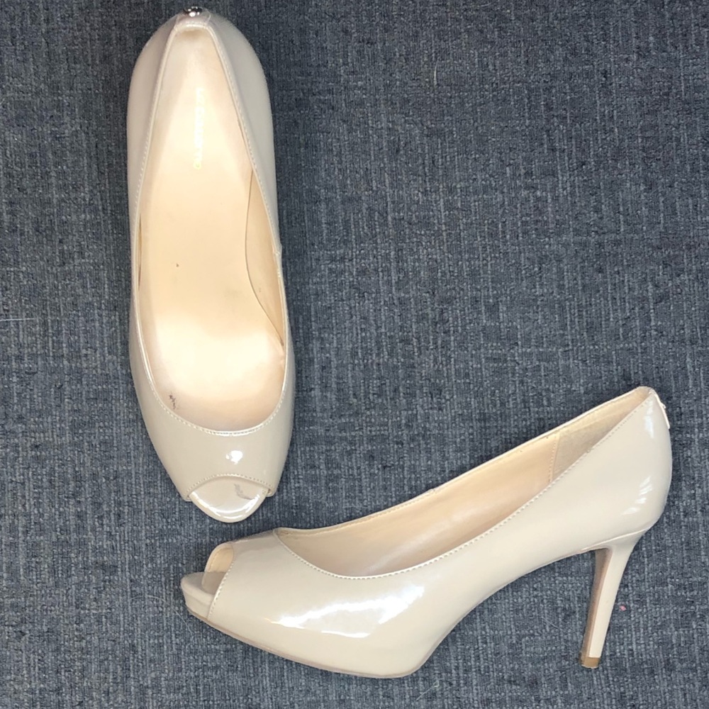 Nude Peep Toe Pumps